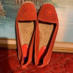 Michael Kors Womens Soft Suede Leather Espadrilles Slip On Flats Red 8.5